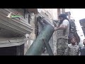 syrian large caliber mortar firing propane tanks with explosives