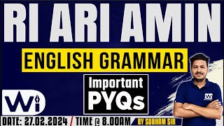 English Grammar | RI, ARI, AMIN, SFS, ICDS 2024 | Previous Year Questions #englishgrammar #cgl