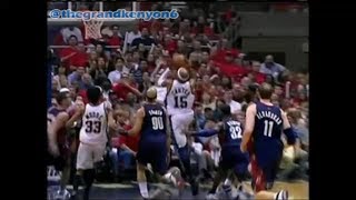 Sasha Pavlovic impressive left-handed rejection of Vince Carter in transition but a foul called