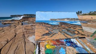 Plein Air - Oil Painting at North Avoca with a palette knife