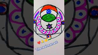 The real man flag rangoli designs short video #tranding #art # short # ytshort 🙏