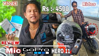 Gopro Hero 11 Mic Boya Gopro Adapter Ns200 #dulraj_axom Gopro Review Vlogs And Ride Video Insta 360