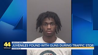 Man with felony warrant, two minors with guns pulled over in Evansville