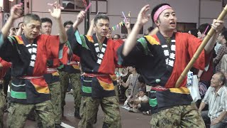 「第一後方支援連隊連」薄暮の流し踊り - 第27回きたまち阿波おどり（2019.7.27）