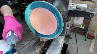 Woodturning and Coloring the Honeycomb Platter