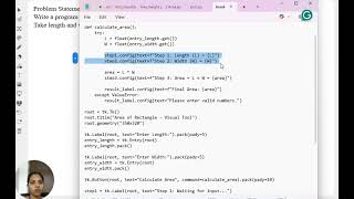 Basic Python Visualize Programming: Prog2-Area of Rectangle