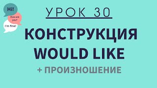 Урок 30. Конструкция Would like. АНГЛИЙСКИЙ ДЛЯ НАЧИНАЮЩИХ.  #english