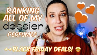 Ranking All of My Dossier Perfumes || Black Friday Deals! 🤩 || 10 Scents Ranked!! 😮