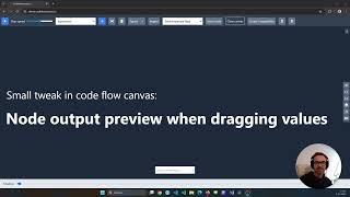 Node output preview when dragging values on edges