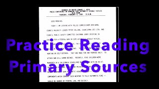 Reading Primary Sources