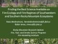 Finding Best Available Science on Fire Effects & Fire Regimes in SW & Southern Rocky Mountains