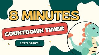 🦖 Dinosaur countdown timer from 8 minutes to zero in minutes and seconds / 480"' - 0