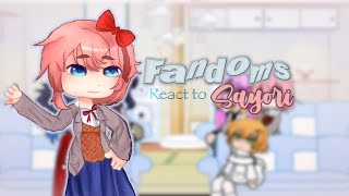 Fandoms react to Sayori / short(?)