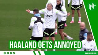 Erling Haaland GETS ANGRY in Man City Champions League training