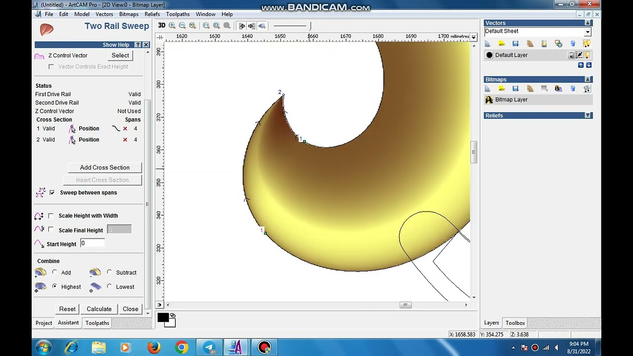 Artcam Tutorial Part 028 Vv Youtube