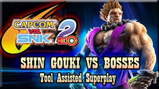 【TAS】CAPCOM VS SNK 2 - SHIN AKUMA \\ BOSS RUSH