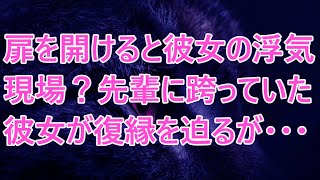 【修羅場】扉を開けると彼女の浮気現場！？先輩に跨っていた彼女が復縁を迫るが・・・？