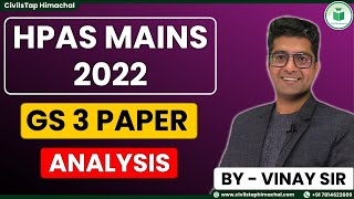 HPAS Mains 2022 | GS 3 Paper Analysis | CivilsTap Himachal