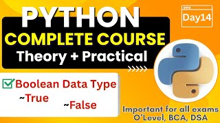 What is Boolean Data Type | Bool Data Type in Python | Python Complete Course for Beginners - Day14