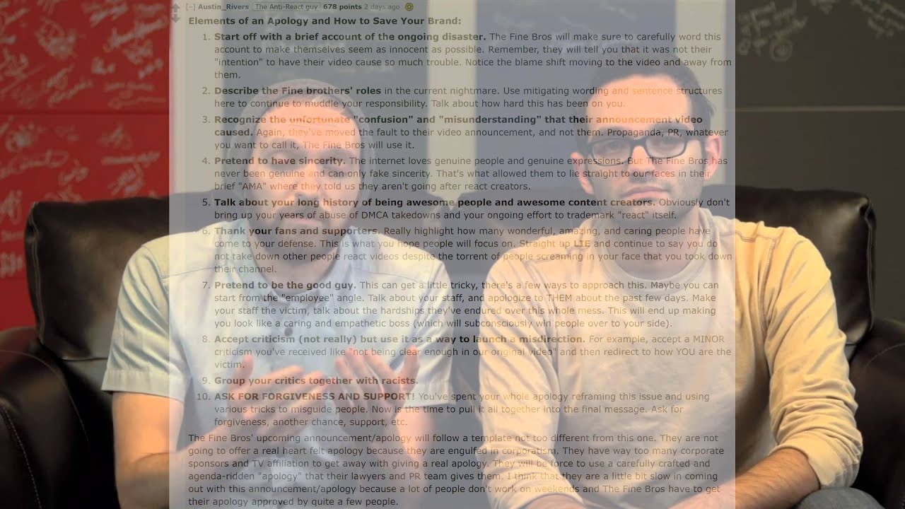 React/Fine Brothers Controversy In A Nutshell - YouTube