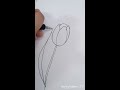 how to draw tulip flower quick and easy tulip flower flower doodle tutorial shorts youtubeshorts