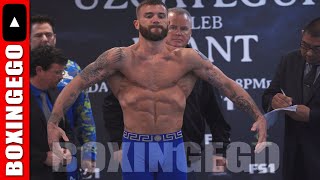 CALEB PLANT VS JOSE UZECATEGUI WEIGHIN - PLANT CR*ZY SHRED GIVES D**TH STARE TO CHAMP | BOXINGEGO