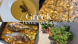 Greek Cooking Diaries: baked fish, fasolakia (green bean stew ), fava, zucchini pie | Episode 1