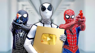 TEAM SPIDER-MAN vs BAD GUY TEAM || Take Back GOLD YOUTUBE PLAY BUTTON ( Live Action )