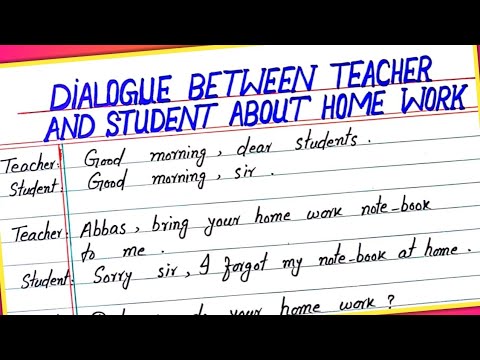 Dialogue Between Teacher And Student About Homework || Teacher And ...