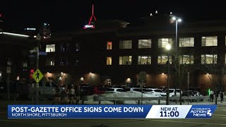 Pittsburgh Post-Gazette signs taken down