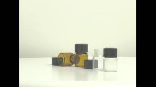 2ml Amber or Clear Glass Bottles with Orifice Reducers and Black Caps (16mm*23mm)