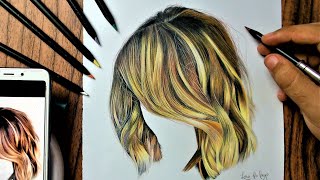 DRAWING REALISTIC HAIR WITH COLORED PENCILS