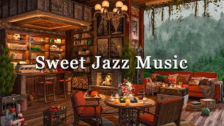 Sweet Jazz & Smooth Rain Sounds for Studying, Working ☕ Cozy Coffee Shop Ambience ~ Rainy Jazz Music