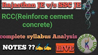 RCC Complete Syllabus Analysis , #Rajasthan Je , #SSC JE , #RSMSSB JE , #  Civil engineering