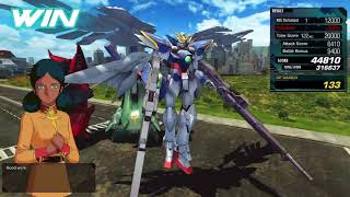 gundam extreme vs maxi boost on gundam wing zero EW verson arcade run