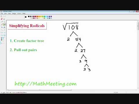 Simplifying Radicals - Square Roots Simplifying Radicals - Square Roots