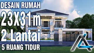 DESAIN RUMAH 23 x  31 meter I Aceh – 3D ANIMASI DESAIN RUMAH TROPIS MODERN