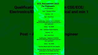 ECIL Recuirements 2023 Shorts Video