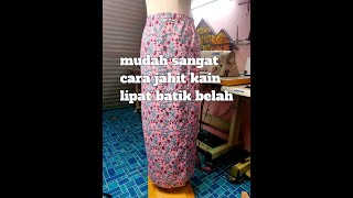 cara mudah jahit kain lipat batik belah..