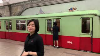 Pyongyang Metro Train Arriving North Korea