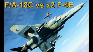 USN F/A-18C vs 2 HAF F-4E - Dogfight - DCS World - Digital Combat Simulator