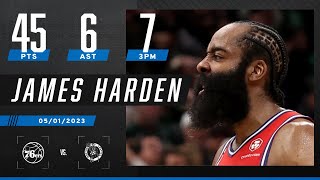 JAMES HARDEN PLAYOFF CAREER-HIGH 45 PTS STUNS CELTICS IN GAME 1 🚨😱