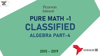 Algebra Pure Math 1 -  (Q31 - Q40 Solution) | Classified IAL Edexcel Past paper | ScienceAndMath