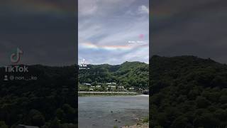 京都嵐山に到着してすぐ虹を見ることができました🌈なんか嬉しくなりました😊#shorts #京都#京都観光 #京都嵐山#嵐山#渡月橋