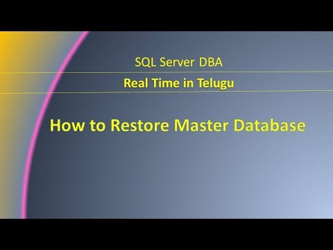 How to Restore Master Database