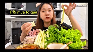 Mukbang Bánh Tráng Cuốn Thịt Luộc & Mực Siêu Nhiều Rau Sống -Thưởng Thức Cực Phê! #mukbang #cooking