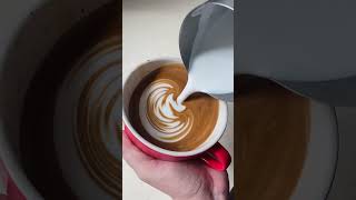 今日拉花練習/Practice Latte Art Rosetta