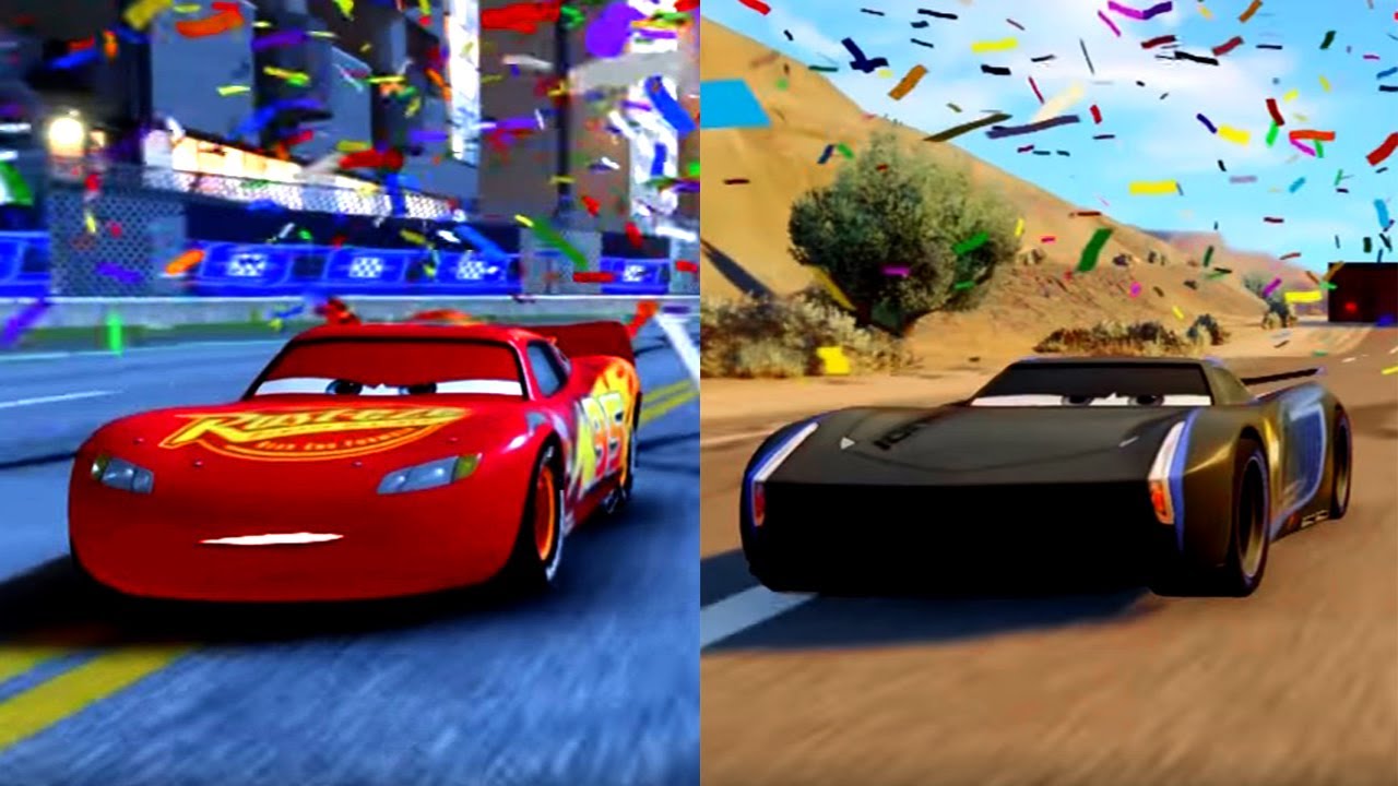 Cars 3 Jackson Storm Racing Against Lightning McQueen - YouTube