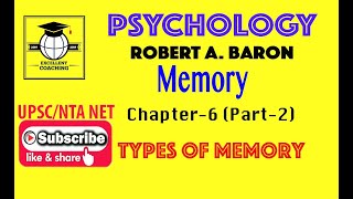 #Psychology|#Robert A Baron||#Memory|#Types of Memory|#Chap 6|#Part 2