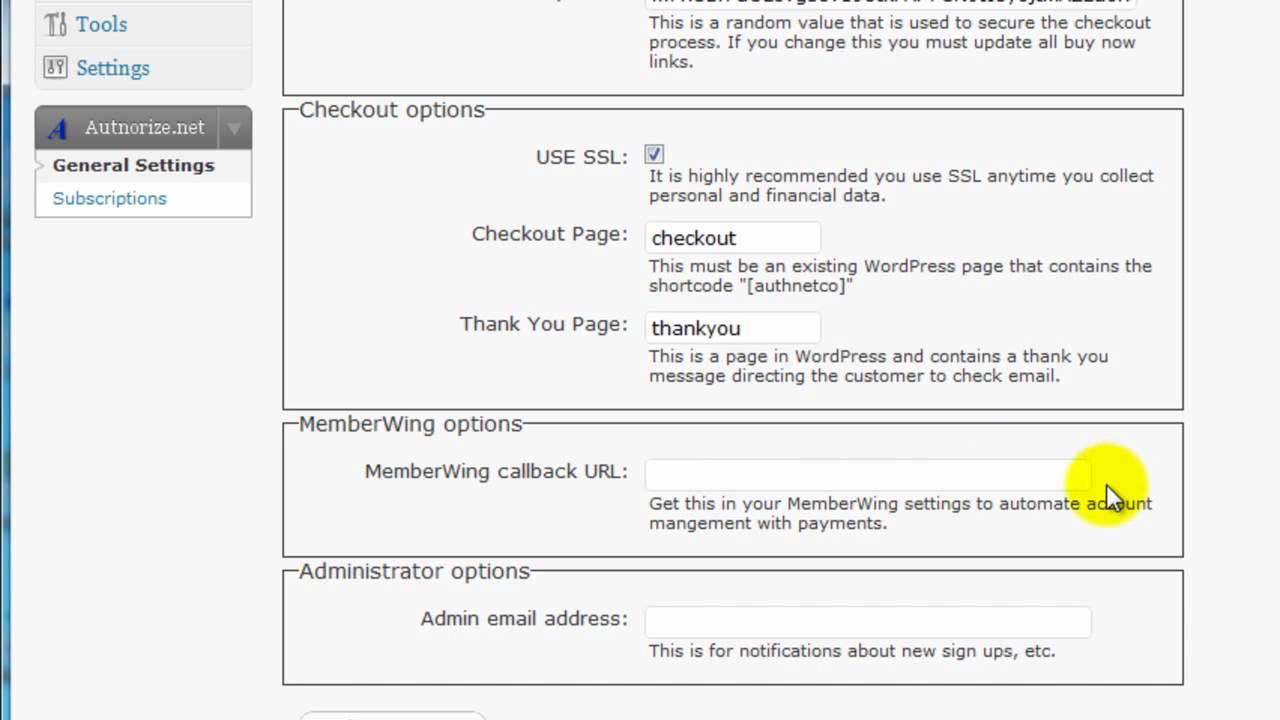 Authorize.net For WordPress - YouTube